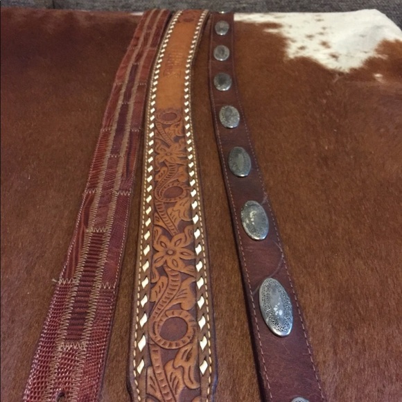 Vintage concho leather belt - Picture 4 of 8